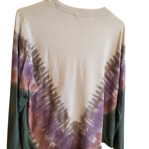 Daydreamer Tie Dye Cropped Hippie Festival Tee Shirt in Dusty Rose Small - Picture 4 of 16